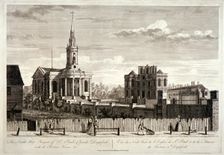 North west view of St Paul's, Deptford, London, c1750. Artist: Anon