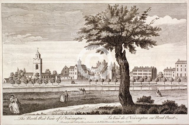 North west view of Stoke Newington, London, c1750. Artist: Anon