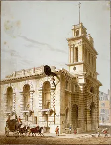 North-west view of the Church of St Mary Woolnoth, City of London, 1812. Artist: George Shepherd