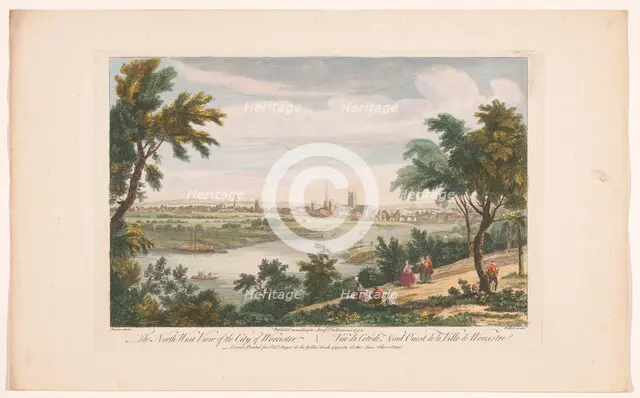 North west view of the city of Worcester, 1754. Creator: Walker.
