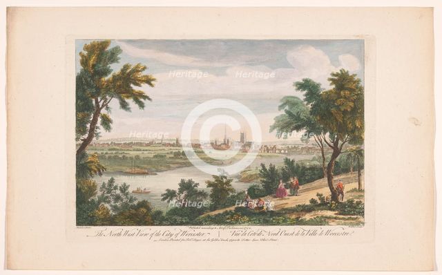 North west view of the city of Worcester, 1754. Creator: Walker.