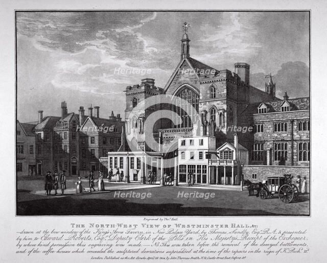 North-west view of Westminster Hall, London, 1808.                                      Artist: Thomas Hall