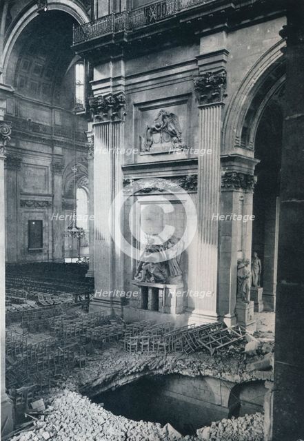 'North Transept of St. Paul's Cathedral after bombing, 1941'. Artist: Unknown.