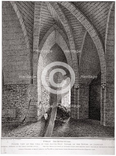 North view of the cell in the south-west tower of the Tower of London, 1802. Artist: John Thomas Smith