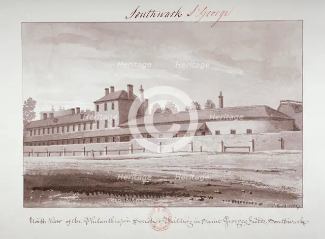 North view of the Philanthropic Society Institution on London Road, Southwark, London, 1827. Artist: John Chessell Buckler