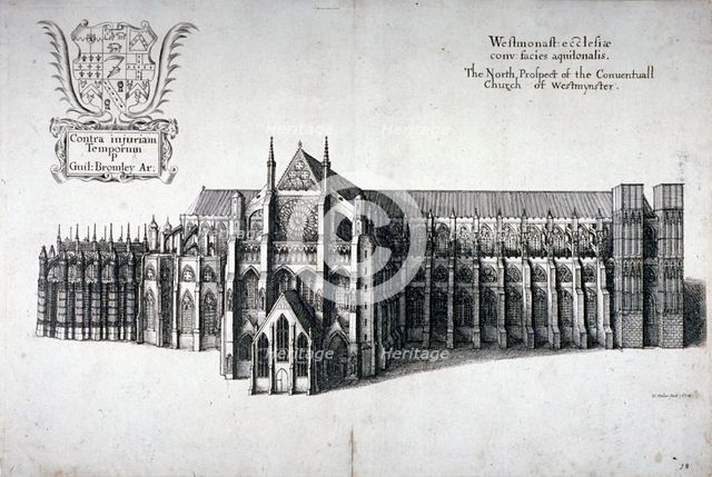 North view of Westminster Abbey, London, 1654. Artist: Wenceslaus Hollar