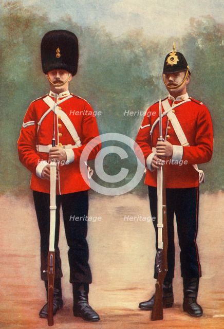 'Northumberland Fusiliers (Corporal) and DurhamLight Infantry (Lance-Corporal)', 1901. Creator: Gregory & Co.