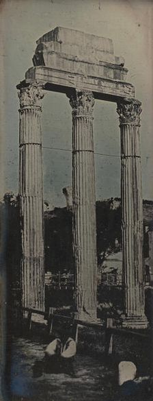 Northwest Façade, Temple of Castor and Pollux, Rome, 1842. Creator: Joseph Philibert Girault De Prangey