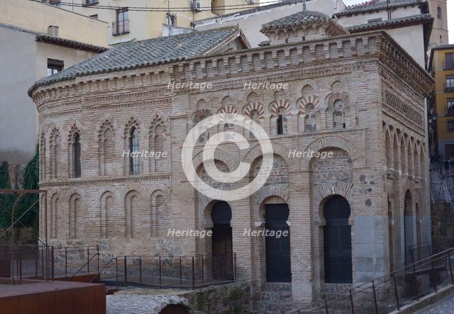 Northwest facade and apse, Cristo de la Luz Shrine, Toledo, Castile-La Mancha, Spain, 2022.  Creator: LTL.