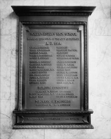 Northwestern High School, plaque in entrance, Detroit, Mich., ca 1911. Creator: Unknown