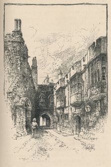 Northern Gate and Library, from King John's Tower 1895