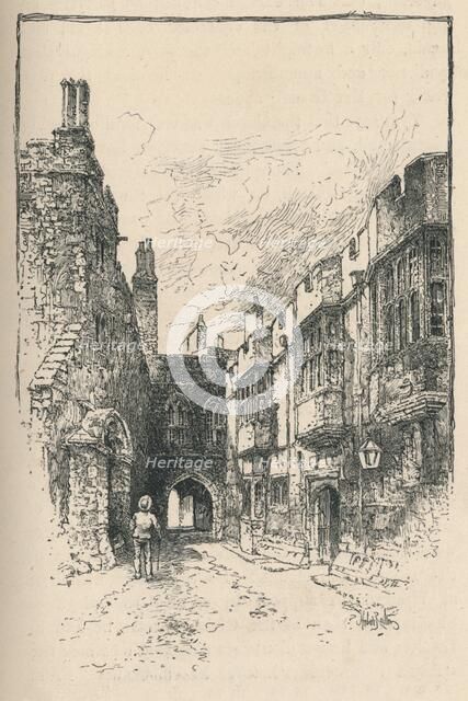 'Northern Gate and Library, from King John's Tower', 1895. Artist: Unknown.