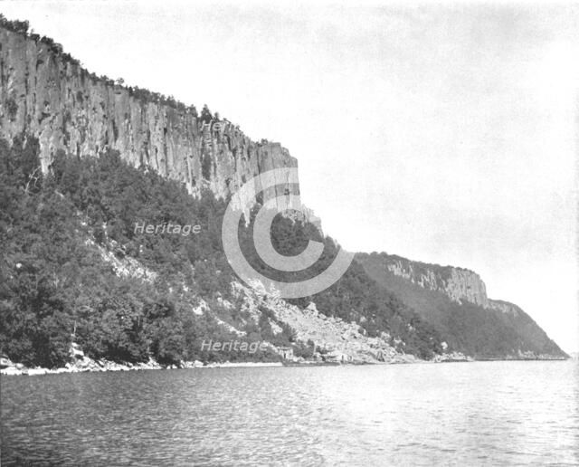 Northern End of the Palisades, Hudson River, USA, c1900.  Creator: Unknown.