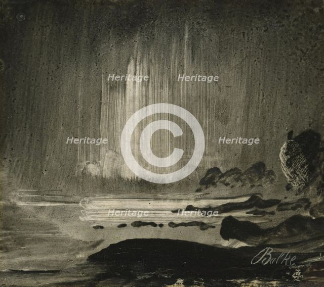 Northern Lights over Coastal Landscape, 1870s. Creator: Peder Balke.