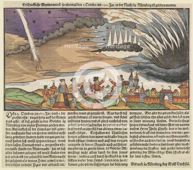 Northern Lights over Nuremberg the 5th of October 1591, 1591.