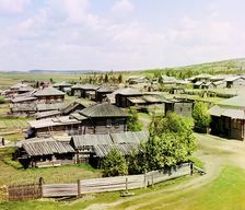 Northern part of the village of Nyrob, 1910. Creator: Sergey Mikhaylovich Prokudin-Gorsky