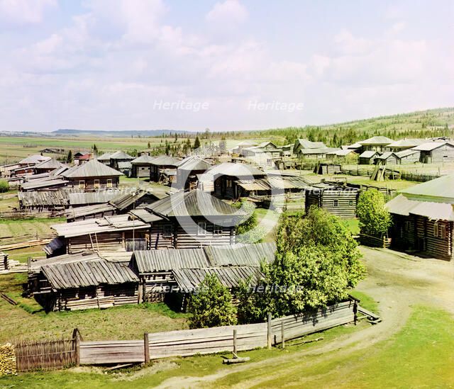 Northern part of the village of Nyrob, 1910. Creator: Sergey Mikhaylovich Prokudin-Gorsky.