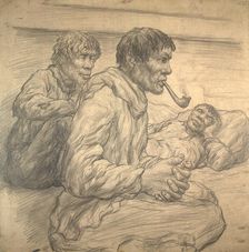 Northern types: In a yurt, 1928. Creator: Dmitrii Innokent'evich Karatanov