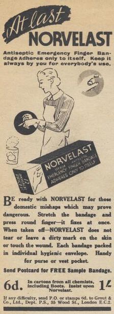 Norvelast Antiseptic Bandages, 1937