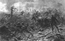 Nos allies a l'assaut: les corps a corps du "Devils Wood" 1916. Creator: Unknown