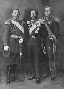Nos Grands Allies; Nicolas II, George V, Albert I Roi des Belges 1914. Creator: Unknown
