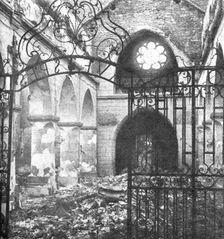 'Nos regions Devastees; Interieur de l'eglise de Maurupt (Marne) 1914. Creator: Unknown