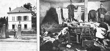 Nos villes a sac; Un pavillon de la rue d'Essommes et sa cuisine ou avaient ete empiles..., 1918. Creator: Unknown