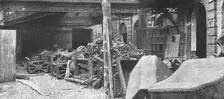 Nos villes a sac; Cuves et machines d'une fabrique d'huile systematiquement detruites 1918. Creator: Unknown