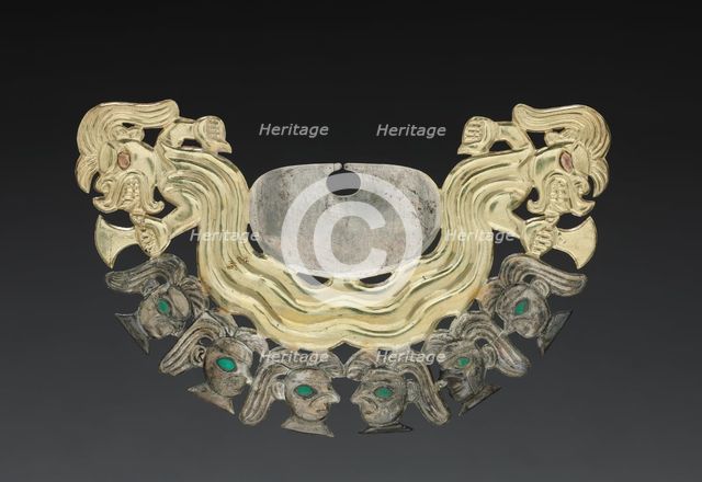 Nose Ornament with Decapitators and Human Heads, c. 100-300. Creator: Unknown.