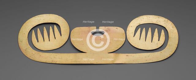 Nose Ornament with Lateral Extensions in Suggesting Whiskers, Wings, or Fish Barbels, A.D. 1000/1500 Creator: Unknown.