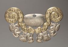 Nose Ornament with Serpents and Long-necked Birds, c. 100-300. Creator: Unknown