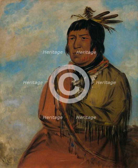 Na-pów-sa, Bear Traveling at Night, a Chief, 1830. Creator: George Catlin.