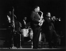Nat and Cannonball Adderley on stage, Royal Festival Hall, London, 1960. Creator: Brian Foskett