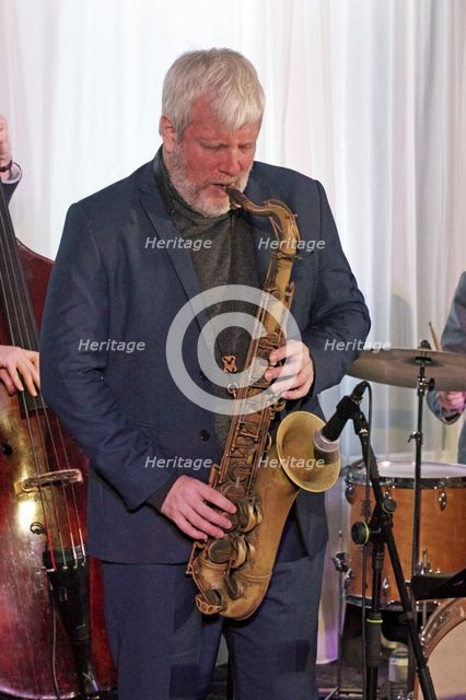 Nat Steele Quartet with Grant Stewart, Watermill Jazz Club, Dorking, Surrey, 4 Feb 2020. Creator: Brian O'Connor.