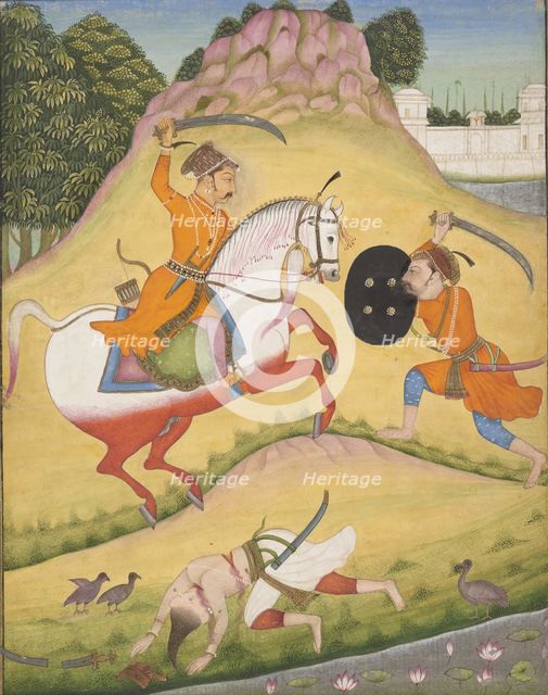 Nata Ragina: Folio from a ragamala series (Garland of Musical Modes) , 1714. Creator: Mohamed.