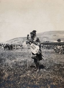 Natal, South Africa: an African man acting as the official witness at a Zulu wedding at Henley, 1905 Creator: Agnes Henderson