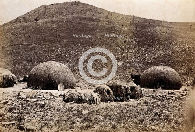 Natal, South Africa: traditional kraal huts, 19th century. Creator: Unknown.