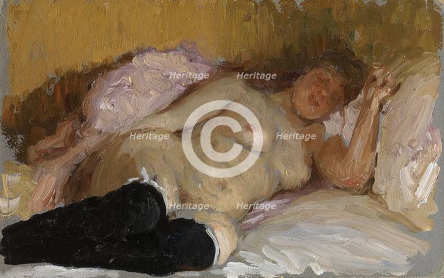 Natalia Nordman Sleeping, 1900s. Artist: Repin, Ilya Yefimovich (1844-1930)