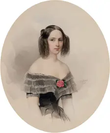 Natalia Pushkina, 1844. Creator: Woldemar Hau