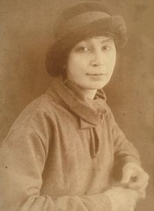 Natalia Sergeevna Goncharova (1881-1962) in Paris, 1917. Creator: Anonymous