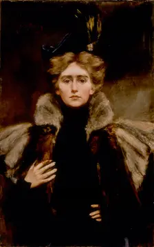 Natalie in Fur Cape, 1897. Creator: Alice Pike Barney