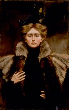 Natalie in Fur Cape, 1897. Creator: Alice Pike Barney