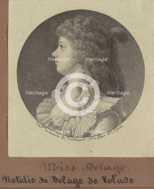 Natalie Marie Louise Stephanie Beatrice Delage de Volude, 1796. Creator: Charles Balthazar Julien Févret de Saint-Mémin.