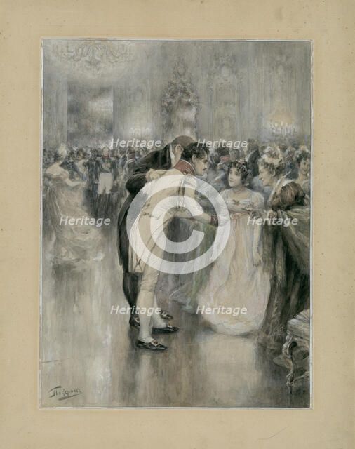 Natasha on her first ball. Illustration for the novel War and Peace by Leo Tolstoy, 1893. Creator: Pasternak, Leonid Osipovich (1862-1945).