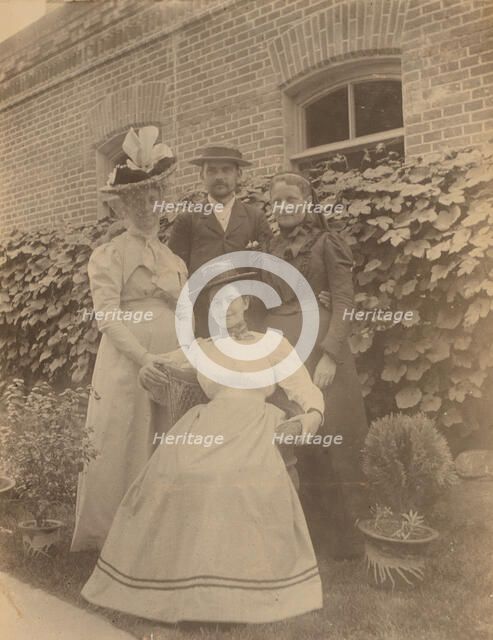 Nathalie F Lindholm, Frederick Pray, Sarah Smith (in mourning dress), and Eleanor Pray..., 1899. Creator: Unknown.