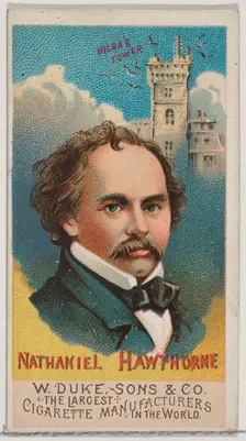 Nathaniel Hawthorne, from the series Great Americans (N76) for Duke brand cigarettes, 1888., 1888. Creator: Unknown