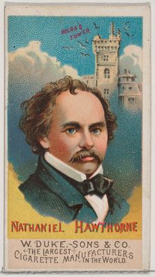 Nathaniel Hawthorne, from the series Great Americans (N76) for Duke brand cigarettes, 1888., 1888. Creator: Unknown