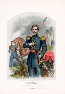 Nathaniel P. Banks, Major General of U.S. Army, pub. 1861 (colour lithograph) Creator: American School (19th Century)