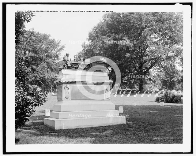 National Cemetery, monument to the Andrews Raiders, Chattanooga, Tennessee, c1902. Creator: William H. Jackson.