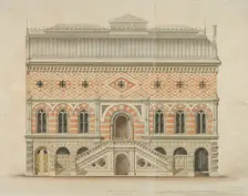 National Academy of Design Competition, New York, New York, South Elevation, 1861. Creator: Peter Bonnett Wight